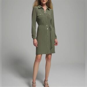 White House Black Market Sage Green Long Sleeve Dress